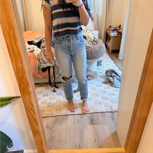 Levi's wedge icon fit Blue Ankle & Cropped Jeans size 25